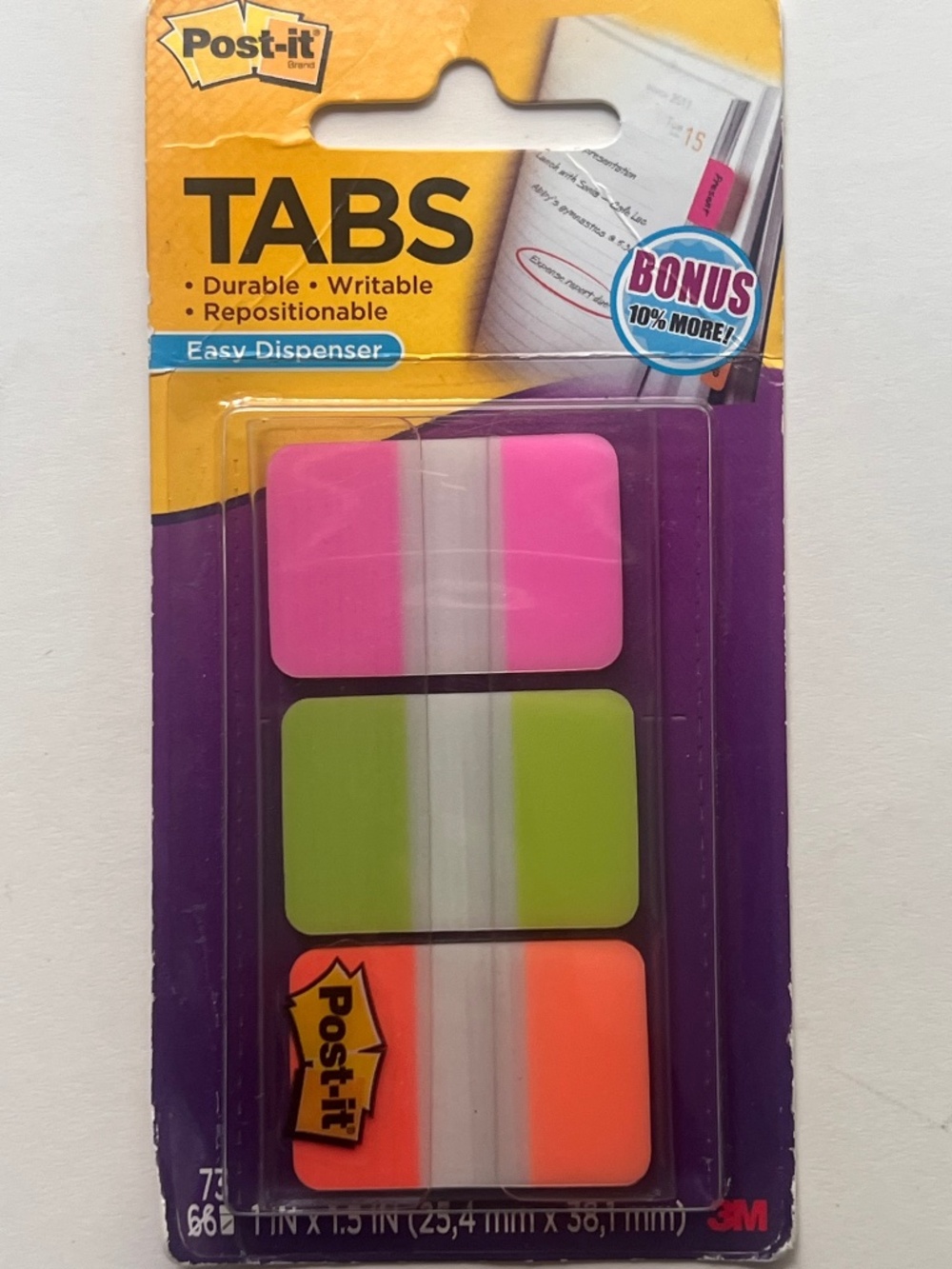 3M  Post-it Color Coded Writable Durable Tabs Gradient 1 in. x 1.5 in (73)